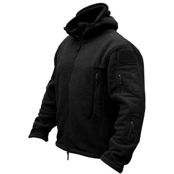 Mens Tactical Fleece Jacket Military Hoodie Outdoor Hiking Camping Winter Coat - Picture 7 of 7